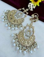 Alia Bhatt earrings with base metal alloy and gold plating with pearl stones and beads